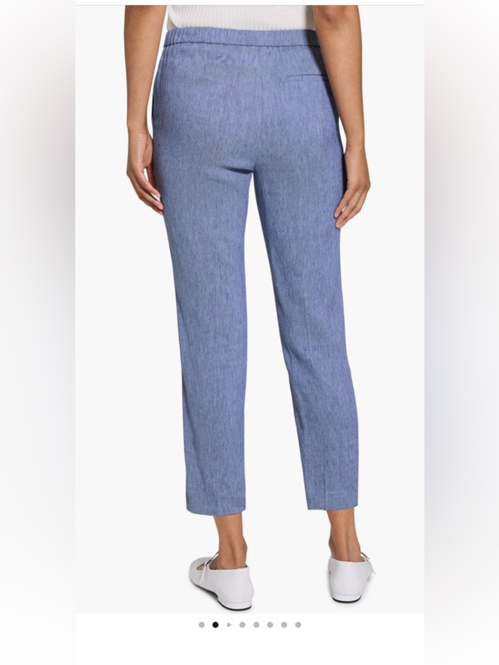 NWOT Theory Treeca Linen Blend Pull-On Crop Pants, Size 4 - Picture 3 of 10